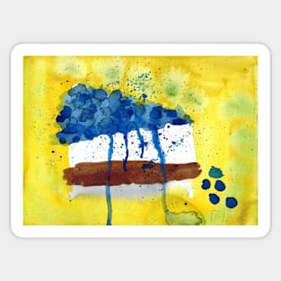 Blend of Art and Dessert, A Blueberry Cheesecake Painting Sticker